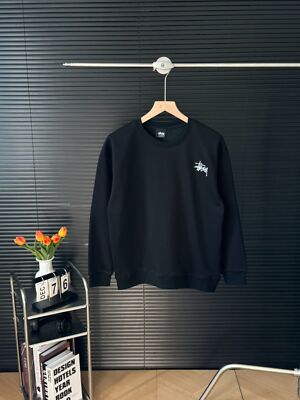 see description size M-3XL Stussy Basic Print Crew Neck Sweater white black