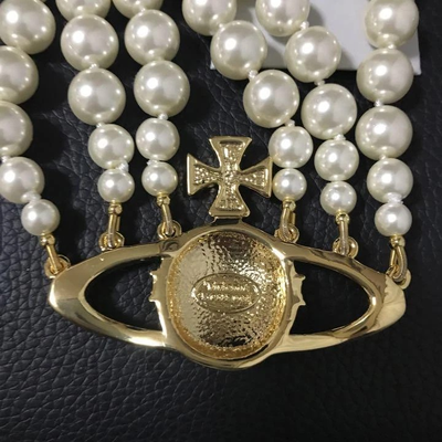 Vivienne Westwood Necklace Triple Pearl Choker Gold Accessories Box included