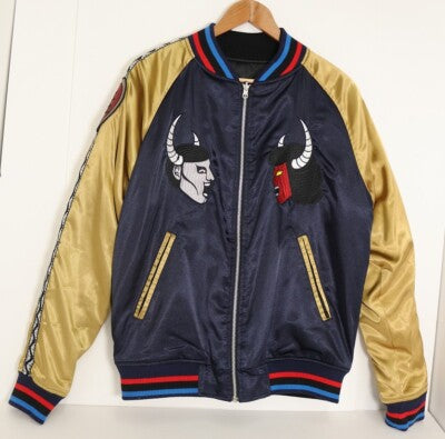 【M or L】PUNK DRUNKERS x Kinnikuman Reversible Skajan Jacket Navy gold Black