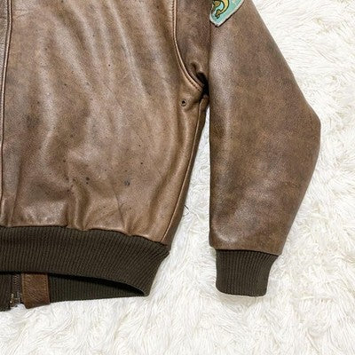 VTG Avirex A-2  Leather Jacket Flight jacket A-2 Patch Patch M Vintage 80s