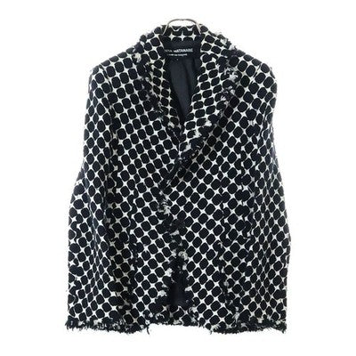 JUNYA WATANABE Polka Dot Cut-Off Single Breasted Tailored Jacket Black/Silver S