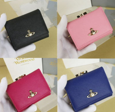 see description Multicolor Vivienne Westwood tri-fold wallet Card Pocket Leather