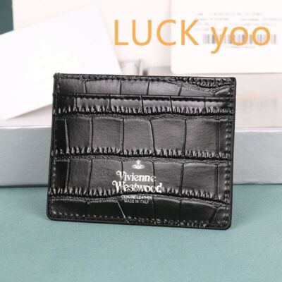 Vivienne Westwood Short Wallet Embossed Card Holder Leather Money 14266 Black