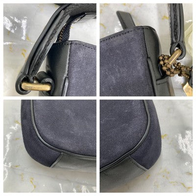 Coach Shoulder bag brand logo simple Crossbody Purse in Black Leather