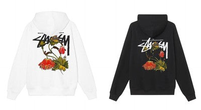 see description size S-XL Stussy Sweatshirt Hoodie Flower Art Logo Print Hoodie