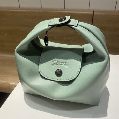LONGCHAMP mini tote bag 2WAY shoulder bag Handbag Light Green Leather