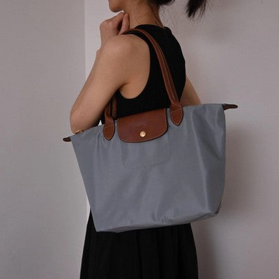 see description 3Size Longchamp Le Pliage Tote Bag Handbag Nylon bag Gray
