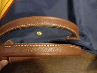 Longchamp L size DEAUVILLE Collaboration Tote Bag Hand bag Nylon bag Navy