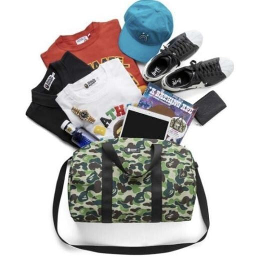 BAPE A Bathing Ape Duffle Bag Hand Bag Camo Green 2020 Spring Magazine JAPAN　NEｗ