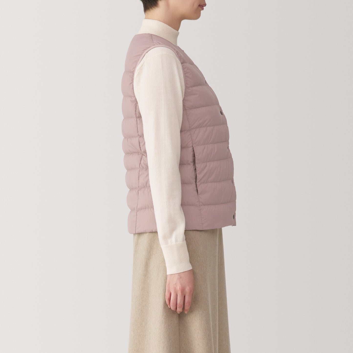 【select XS-XXL】MUJI Collorless Down Vest  Packable Lightweight Anti-Static Women