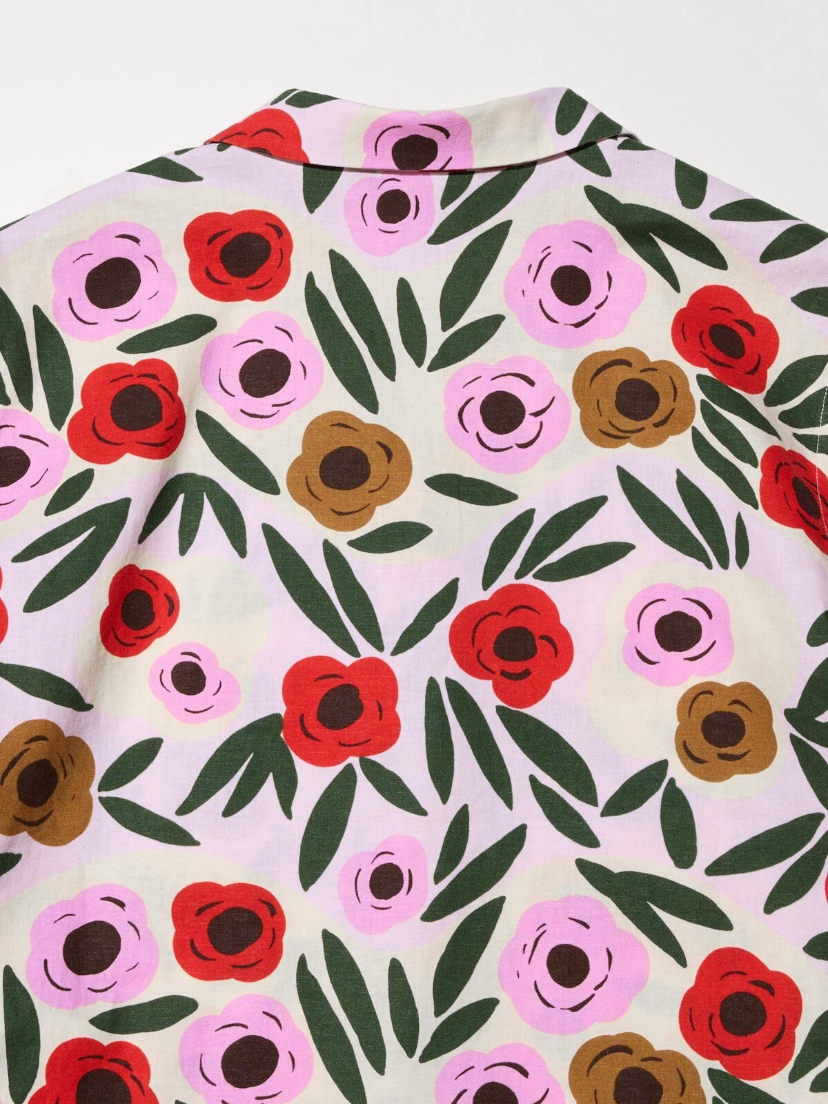 Bargain Price UNIQLO marimekko Linen-Blend Open Collar Shirt JAPAN