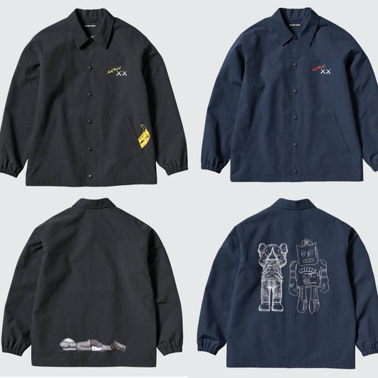 NEW  UNIQLO KAWS & WARHOL COLLECTION Coach Jacket Black Navy XS- XL JAPAN