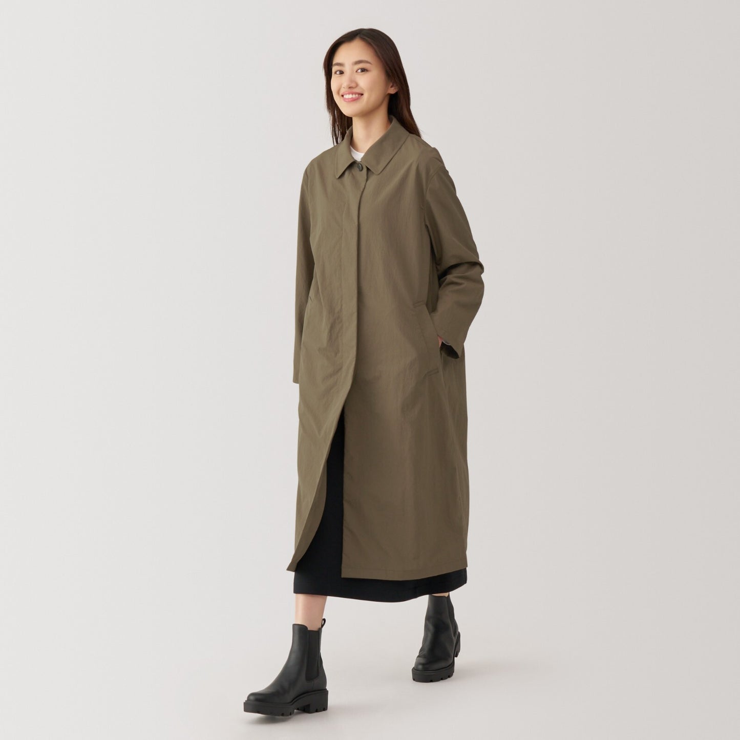 【select：XS-XXL】 MUJI Water-Repellent Stand Fall Collar Coat  UV-Protection Women