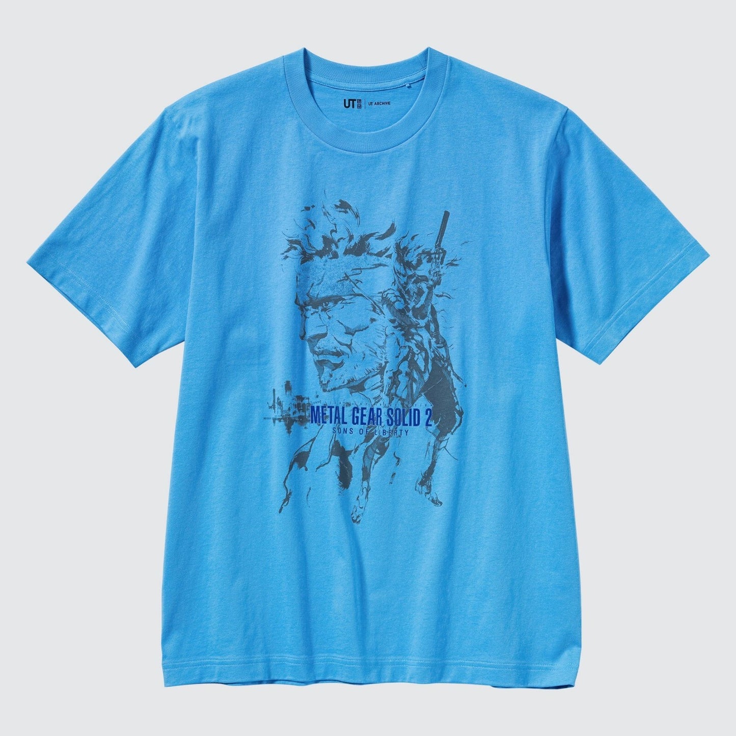 bargain price  UNIQLO METAL GEAR SOLID ARCHIVE GRAPHIC UT T-SHIRT in Hand Blue