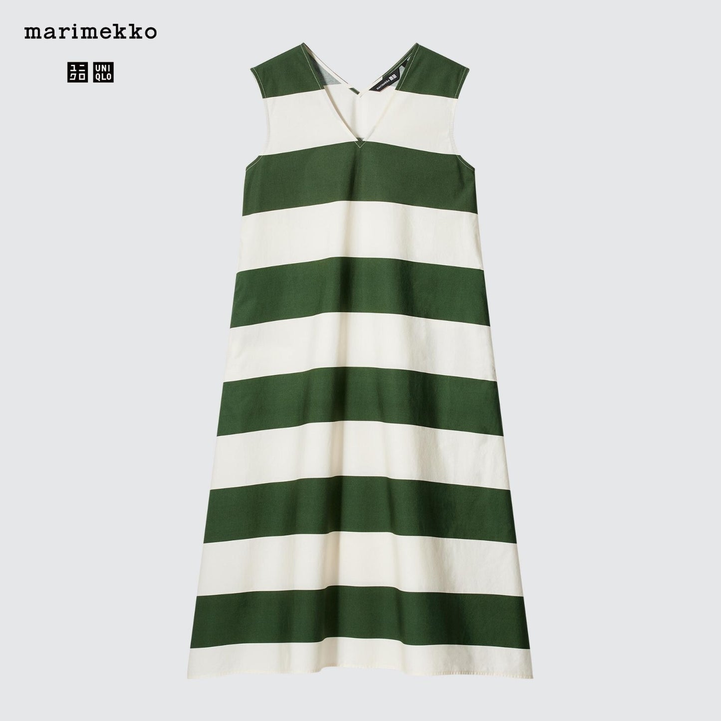 Bargain Price UNIQLO x Marimekko V-Neck Flared Dress cotton pockets  Japan