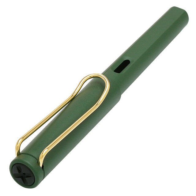 bargain price LAMY safari field green gold clip fountain pen　EF,F,M