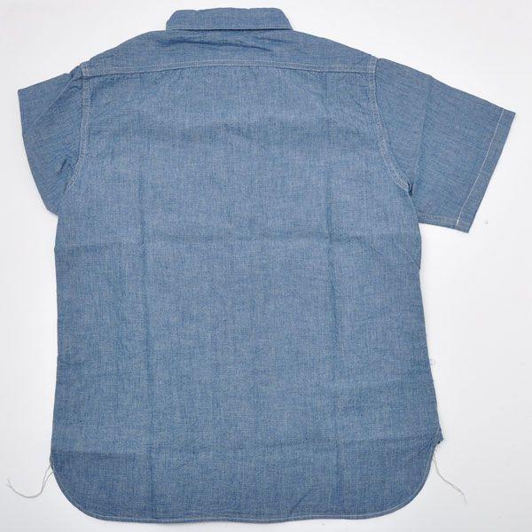 Blue/ White BUZZ RICKSON'S BR35856 chambray work shirts short sleeve made in JP