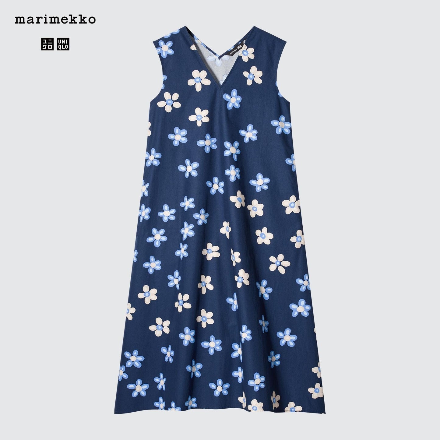 Bargain Price UNIQLO x Marimekko V-Neck Flared Dress cotton pockets  Japan