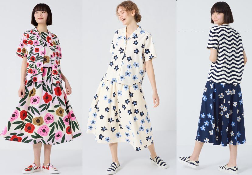 Bargain Price UNIQLO marimekko linen-blend skirt WOMEN New Japan