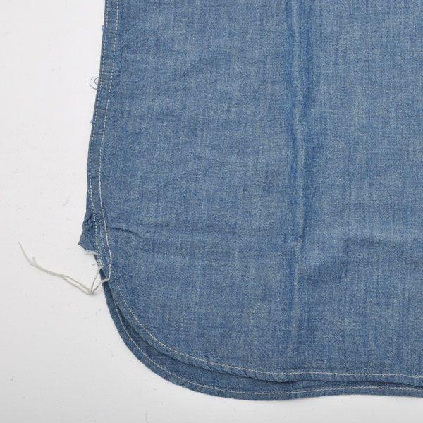 Blue/ White BUZZ RICKSON'S BR35856 chambray work shirts short sleeve made in JP