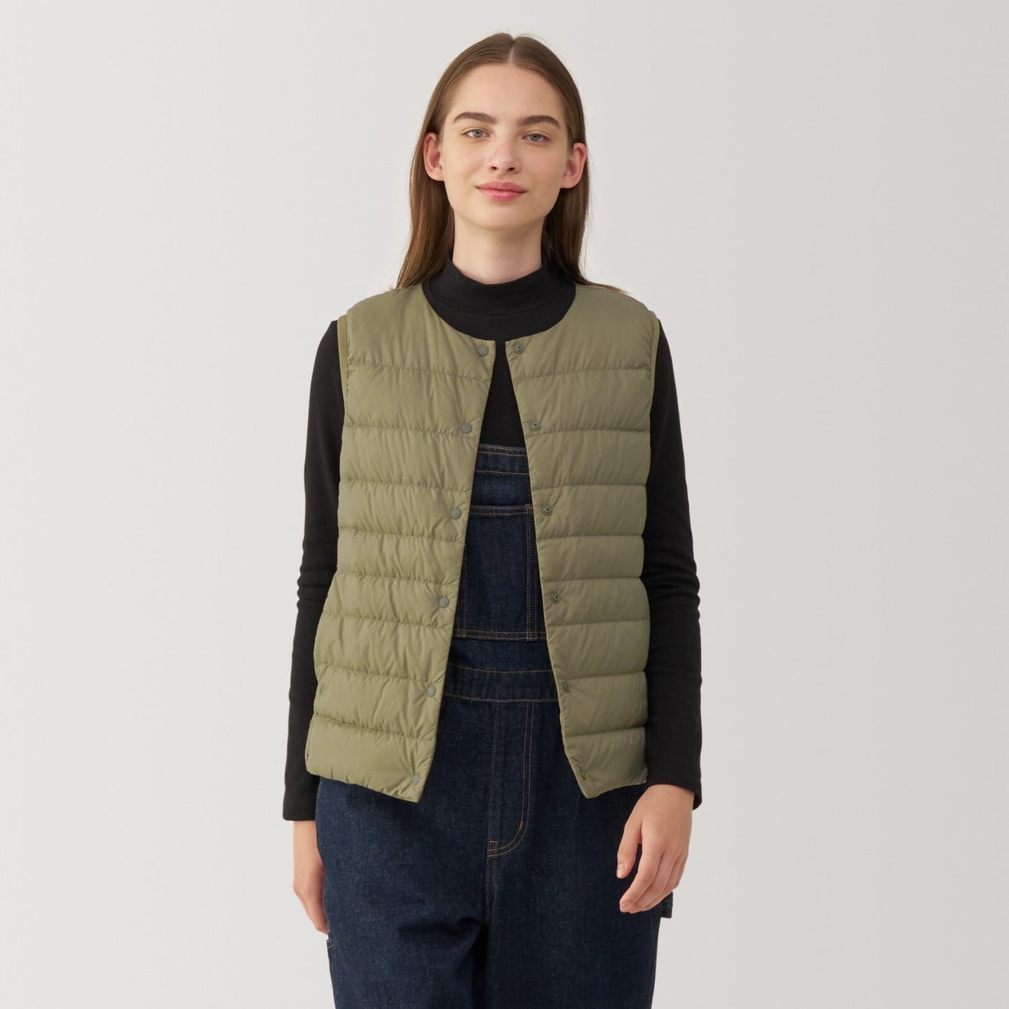 【select XS-XXL】MUJI Collorless Down Vest  Packable Lightweight Anti-Static Women