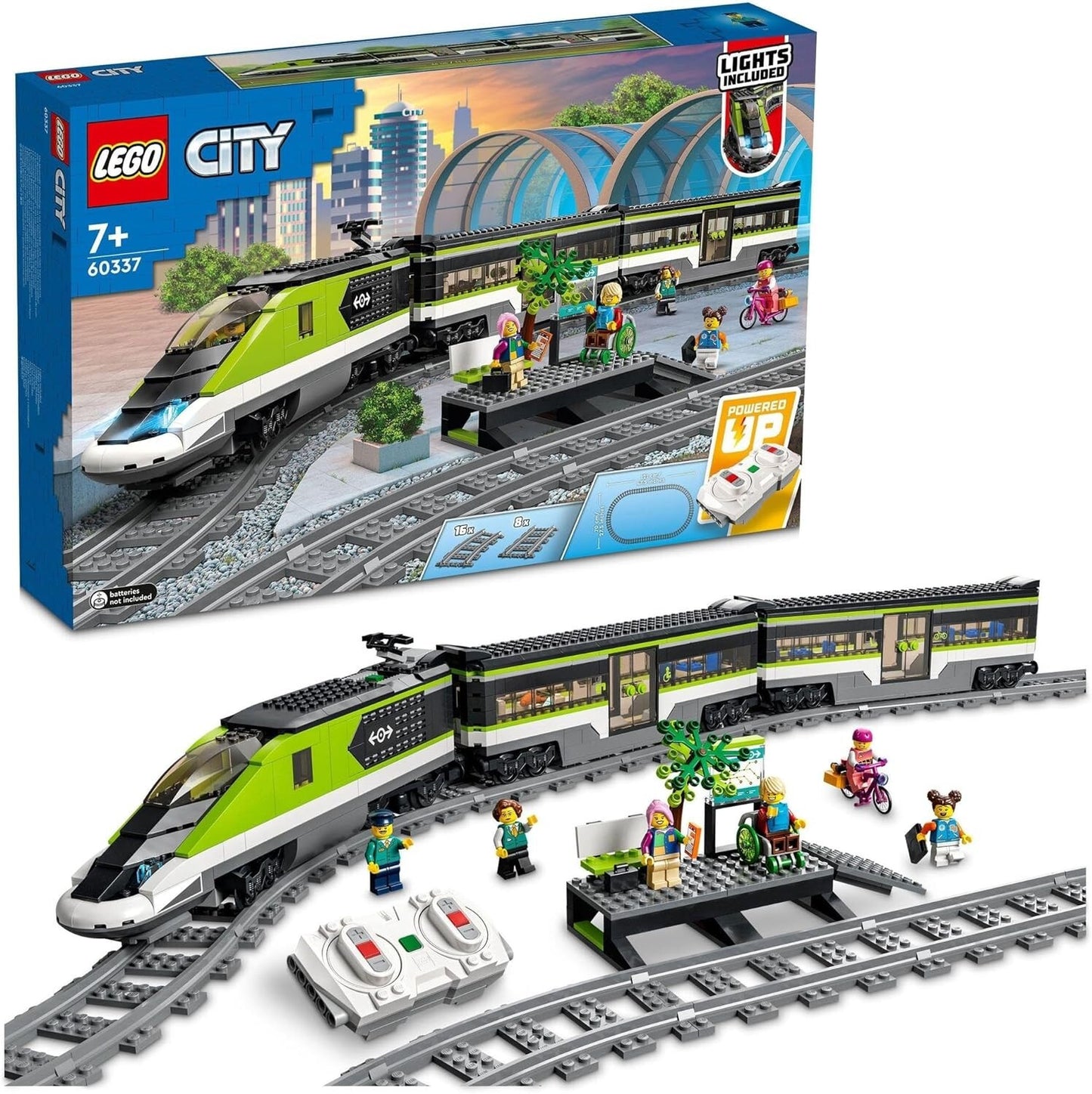 LAST ONE LEGO City Express Passenger Train Toy RC Lights Set 60337