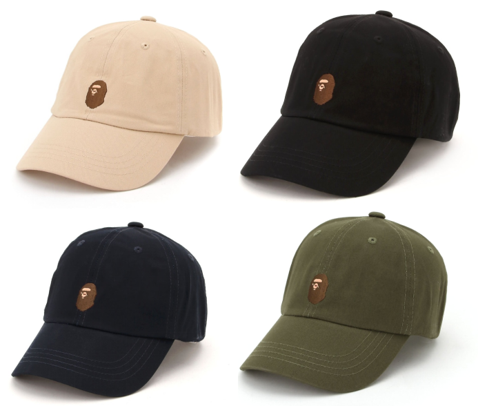 【Free size： Japan limited edition】 A BATHING APE APE HEAD ONE POINT CAP