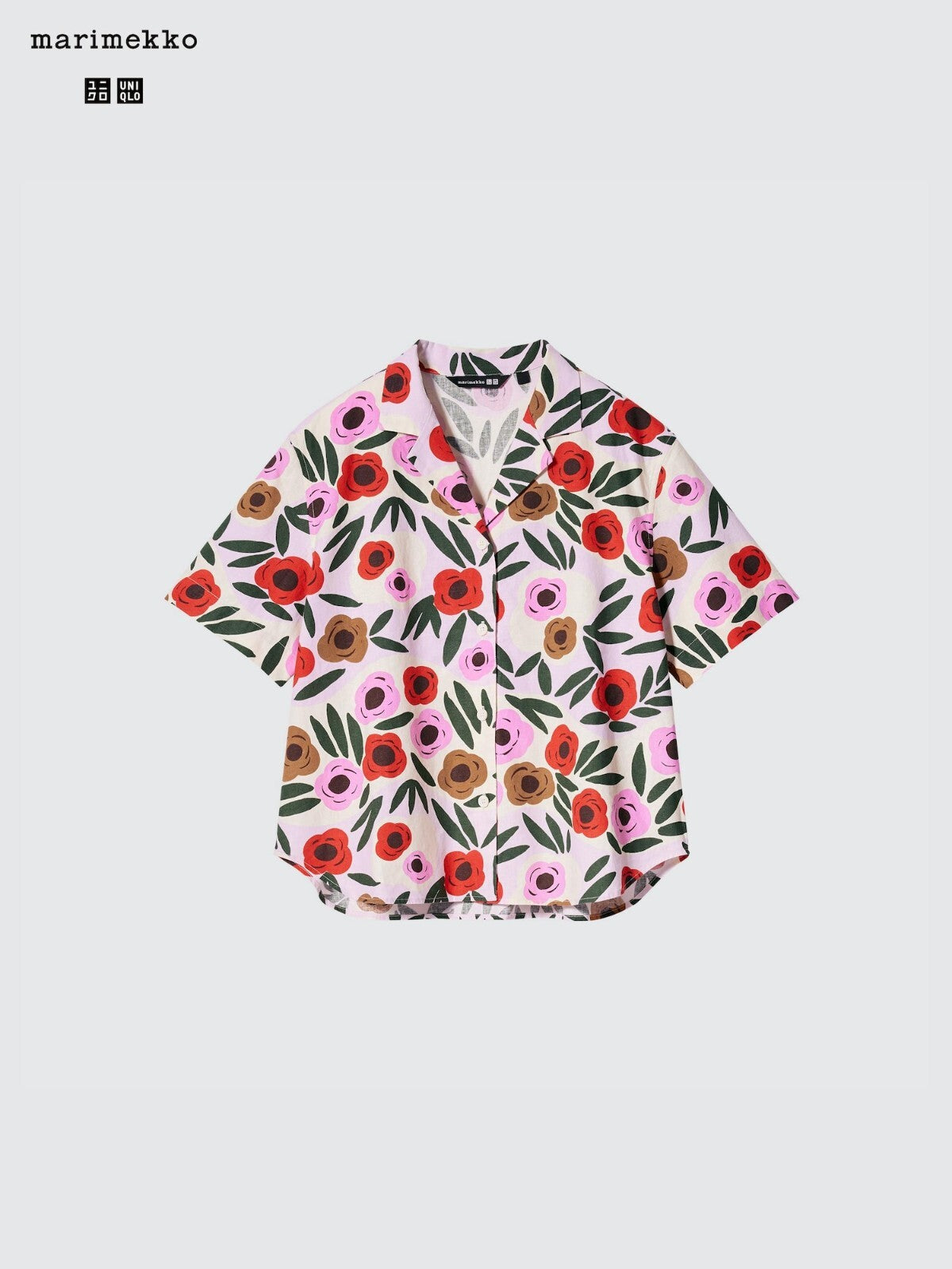 Bargain Price UNIQLO marimekko Linen-Blend Open Collar Shirt JAPAN