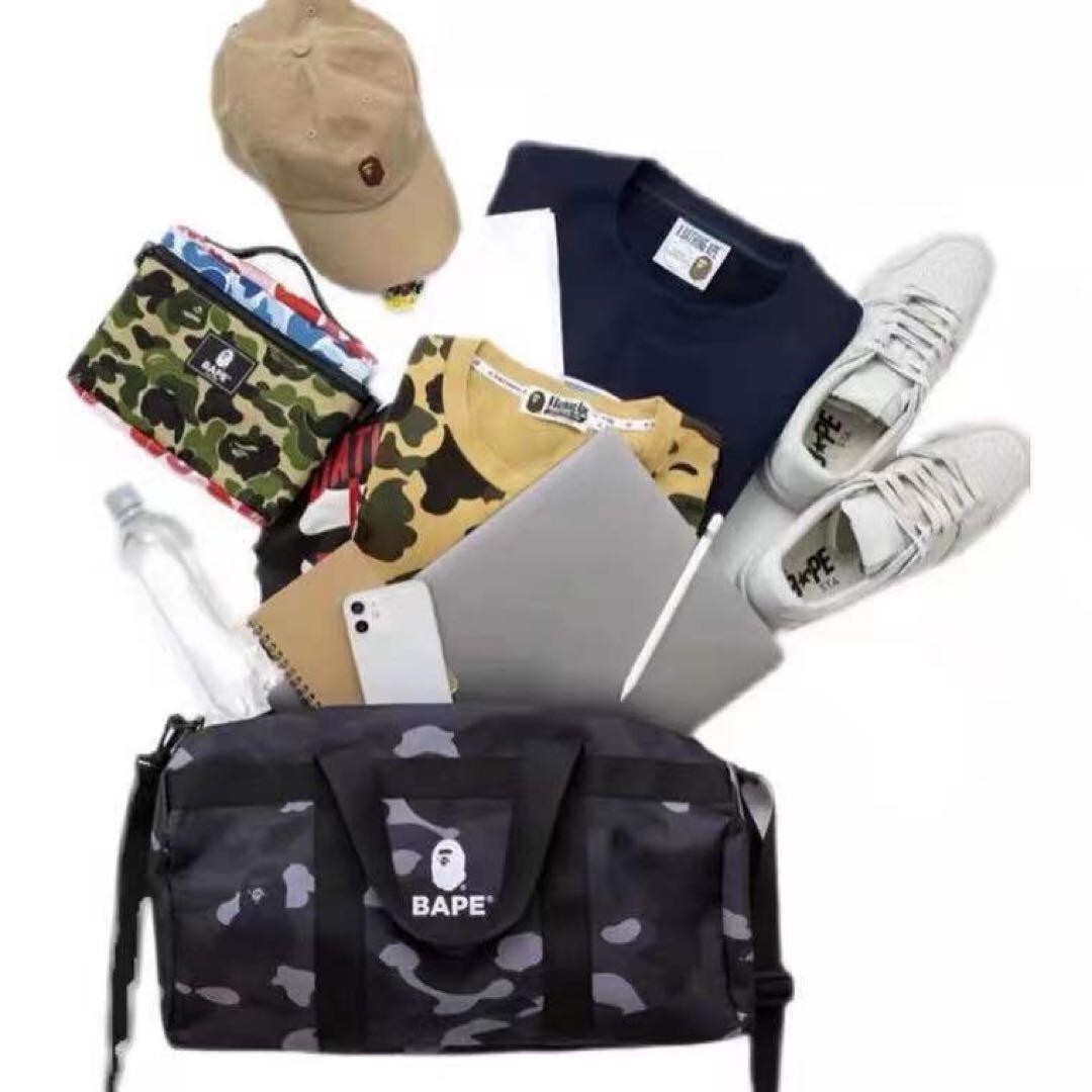 NEW BAPE A Bathing Ape Duffle Bag Camo Black 2022 Spring Magazine Free Gift