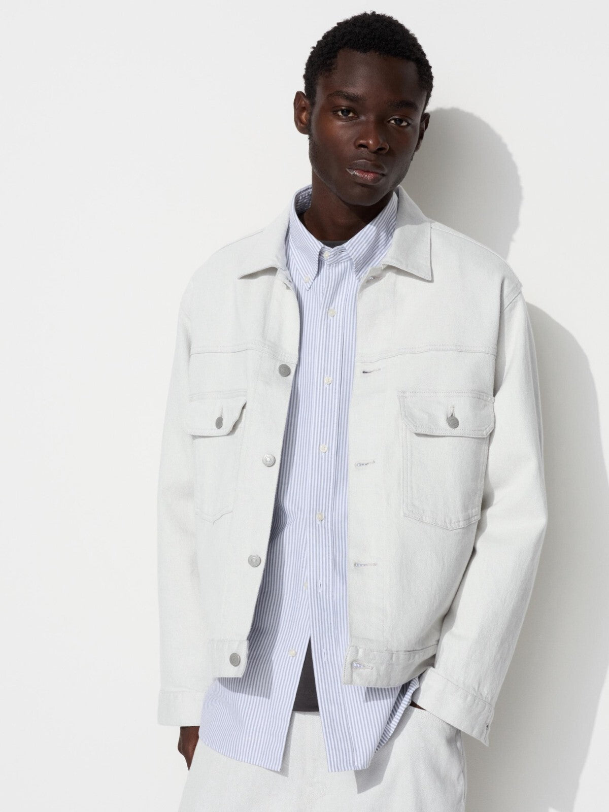 UNIQLO denim jacket 2024 new release stretch Unisex New Japan Large pocket