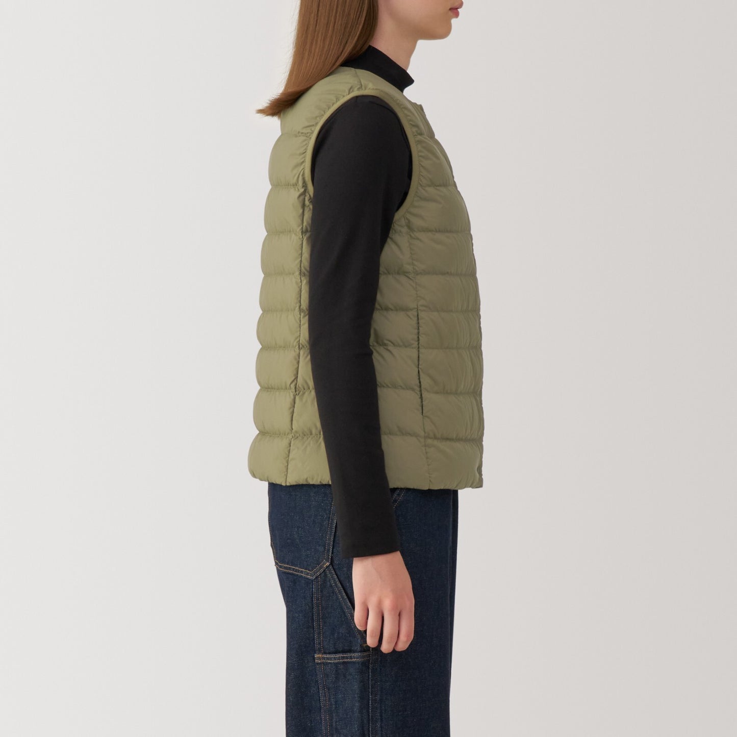 【select XS-XXL】MUJI Collorless Down Vest  Packable Lightweight Anti-Static Women