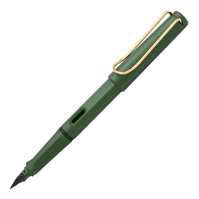 bargain price LAMY safari field green gold clip fountain pen　EF,F,M