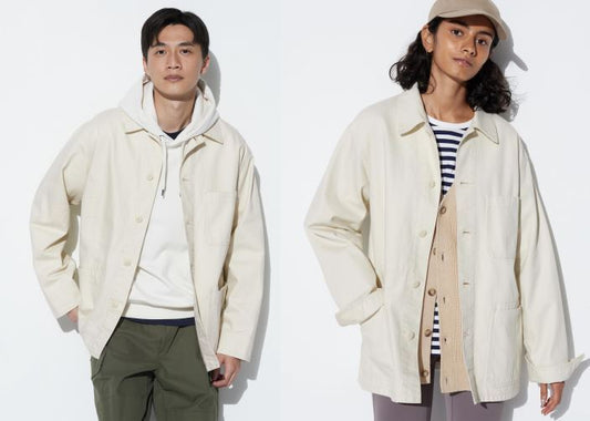 Bargain Price UNIQLO Utility Jacket  OFF WHITE Unisex New Japan Large pocket