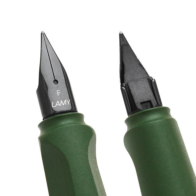 bargain price LAMY safari field green gold clip fountain pen　EF,F,M
