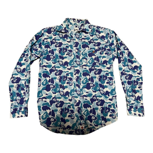 S-M Rare A BATHING APE Ape Milo Camouflage Long-Sleeved Shirt　JAPAN