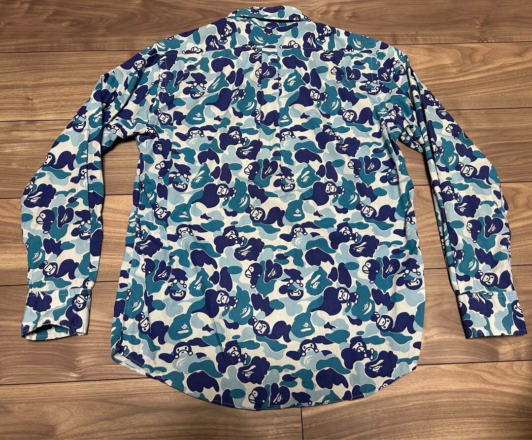 S-M Rare A BATHING APE Ape Milo Camouflage Long-Sleeved Shirt　JAPAN