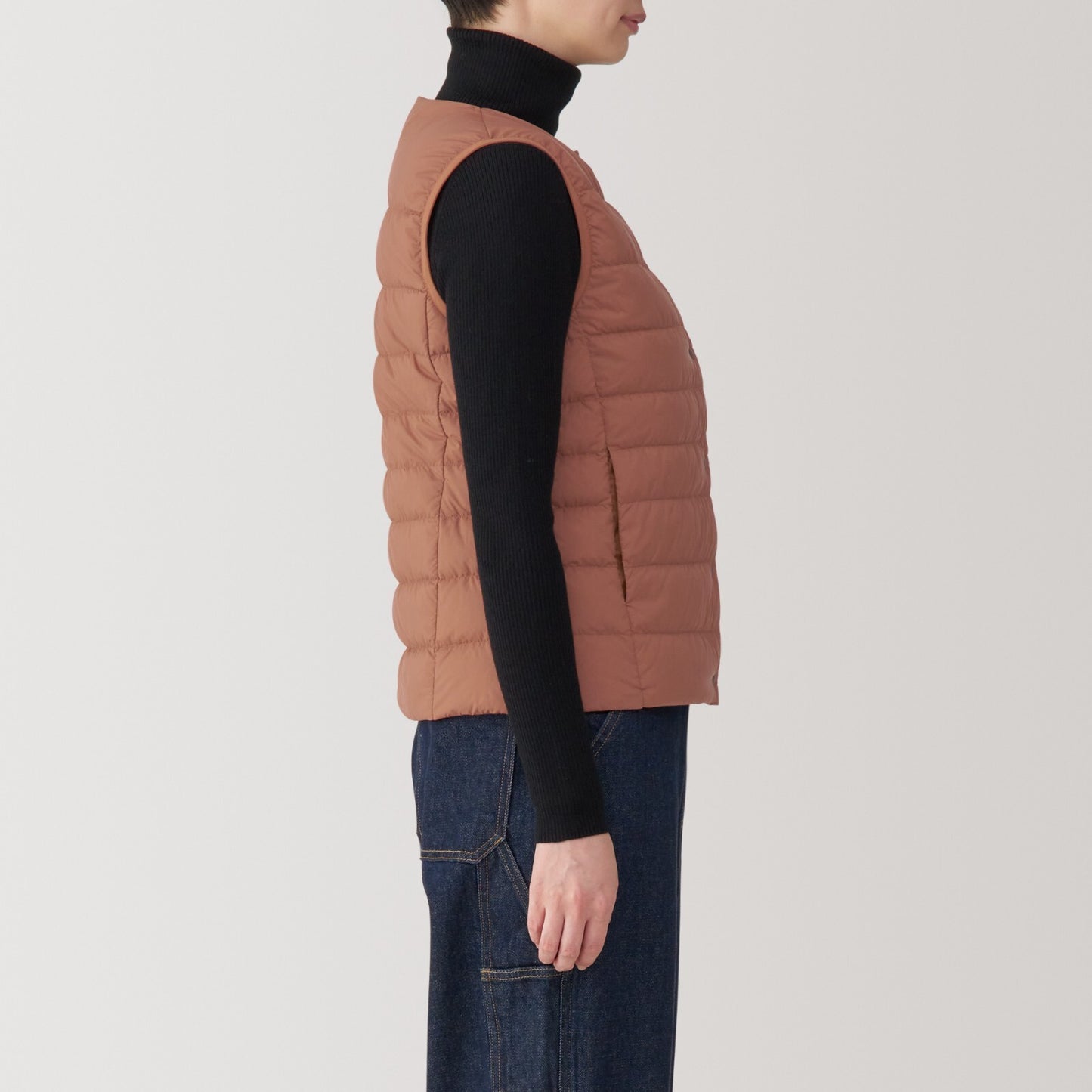 【select XS-XXL】MUJI Collorless Down Vest  Packable Lightweight Anti-Static Women