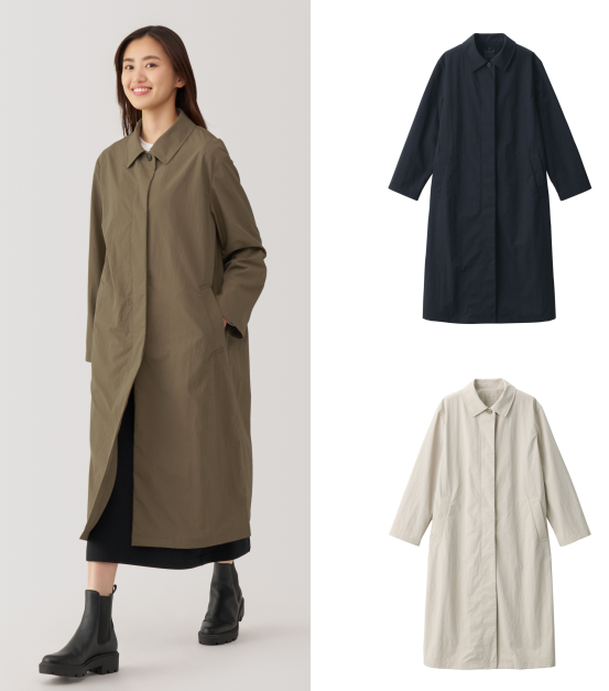 【select：XS-XXL】 MUJI Water-Repellent Stand Fall Collar Coat  UV-Protection Women