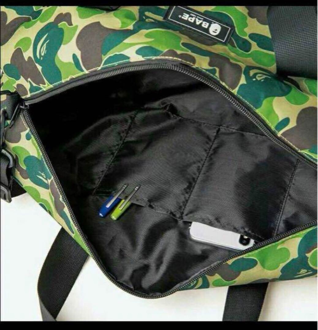 BAPE A Bathing Ape Duffle Bag Hand Bag Camo Green 2020 Spring Magazine JAPAN　NEｗ